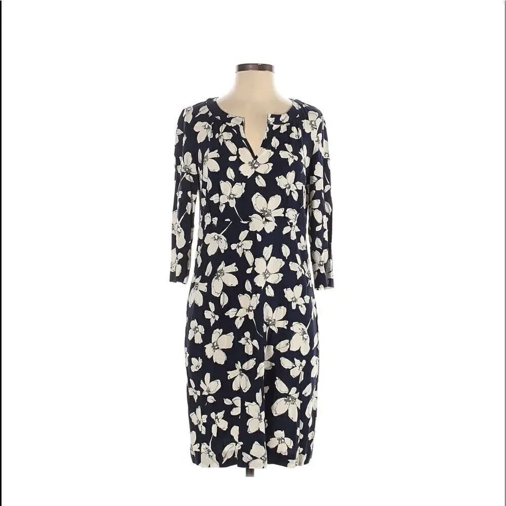 💜J Jill Floral Mid Sleeve Dress